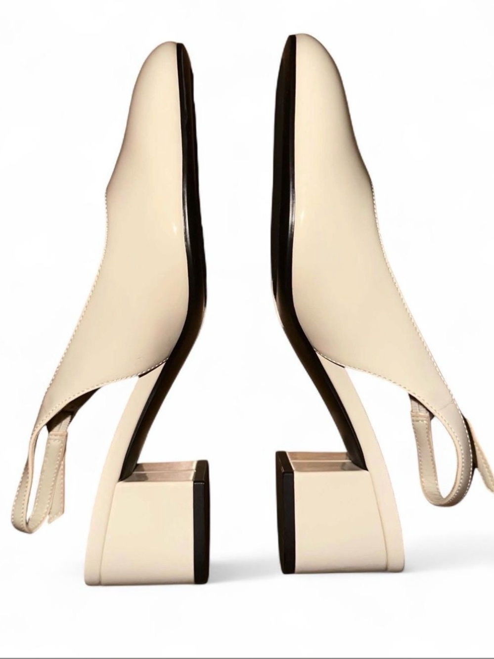 Charles & Keith Cream Slingback Heels